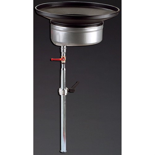 Skål med tratt, D 570, rör med mutter för olje tömning