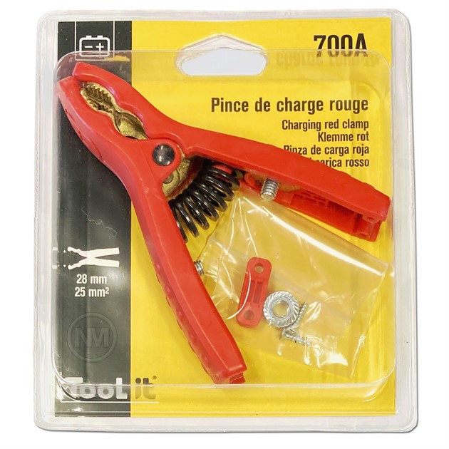Röd isolerad böjd klämma 120A