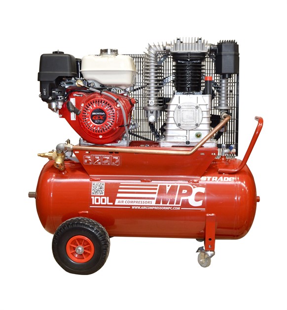 Kolvkompressor 9hk 720l/min 14bar 100l/tank Honda GX270