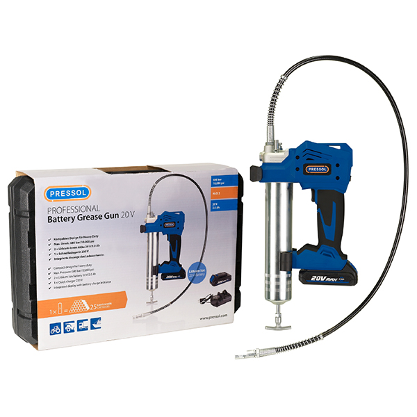 Batteridriven fettpistol 20V 2st 2,0 mAh li-ion batterier