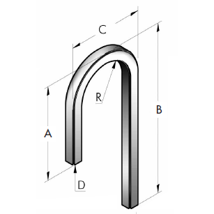 Rörböj AP20 U-böj 180grader A90/B1210/C176