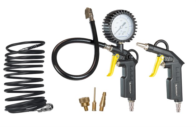 Kit blåspistol, luftpåfyllare, spiralslang