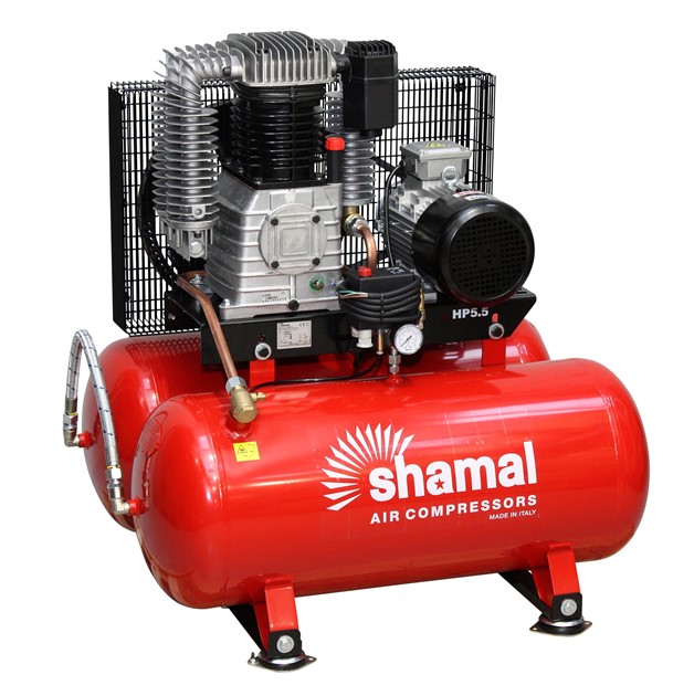 Kolvkompressor 5,5hk 530l/min K30/90+90l.tank FT 3-fas